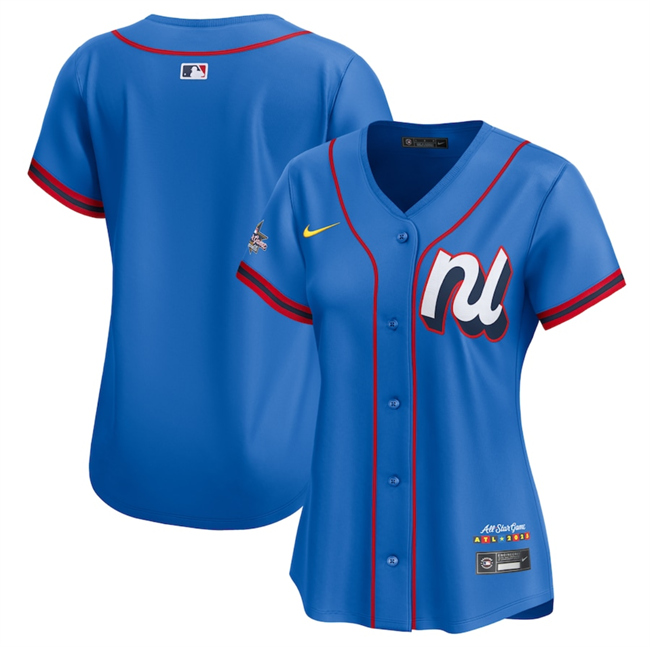 Women's National League Blank Blue 2025 All-Star Limited Stitched Baseball Jersey(Run Small)